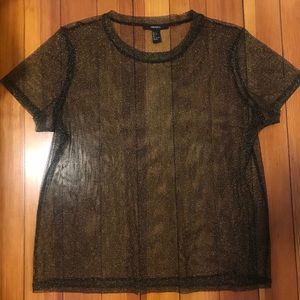 Forever 21  black and gold sparkle top size large
